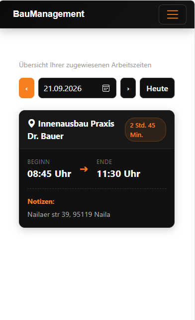 BauManagement auf dem Smartphone